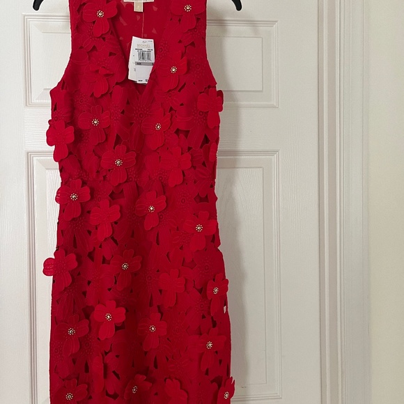 michael michael kors floral applique lace dress Michael Kors Collection Women's Lace Sleeveless Midi-Dress - Seaglass
